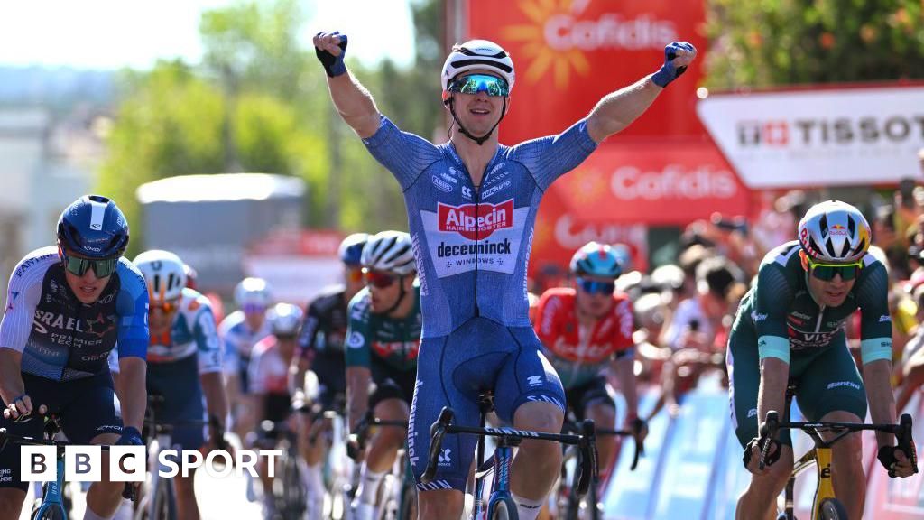 Vuelta a Espana: Kaden Groves wins stage two but Wout van Aert leads overall