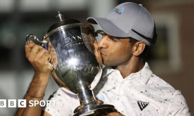 Wyndham Championship: Aaron Rai wins first PGA Tour title after leader Max Greyserman falters late on