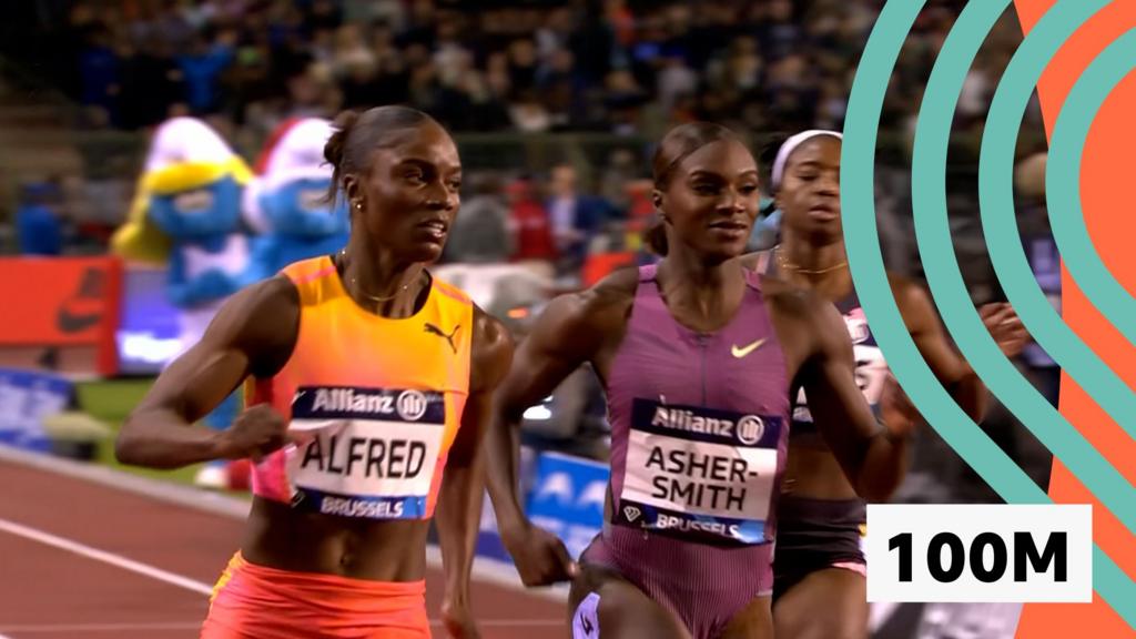 Asher-Smith finishes second behind Olympic gold medallist Alfred