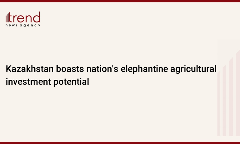 Kazakhstan boasts nation's elephantine agricultural investment potential