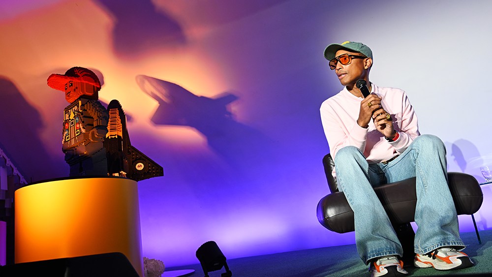 Pharrell Williams Talks New Lego Set and 'Piece by Piece' in Paris