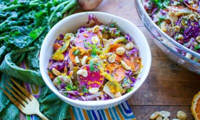 Rainbow Peanut Slaw with Mandarin Dressing