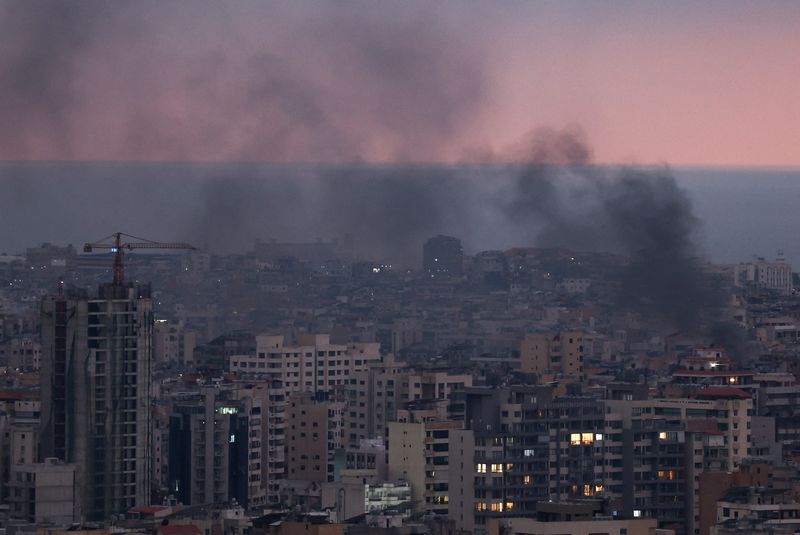 Smoke rises in Beirut