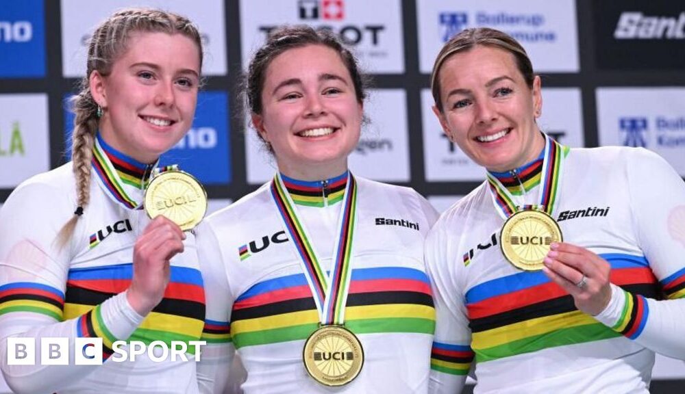 Track World Championships: British cycling trio win women's team sprint gold